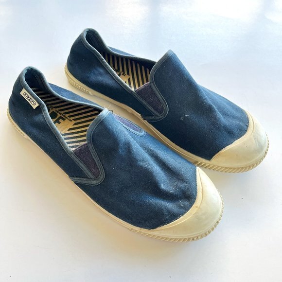 Keen Navy Canvas Slip On Loafers Low Top Sneakers Womens Size 10 Athletic - Picture 1 of 6